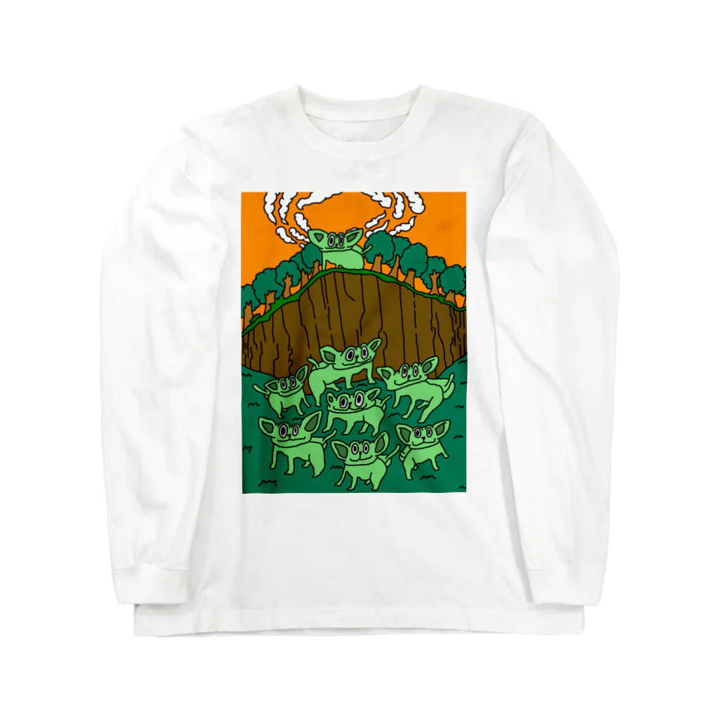 umibudouの百獣の王ロングTシャツ Long Sleeve T-Shirt