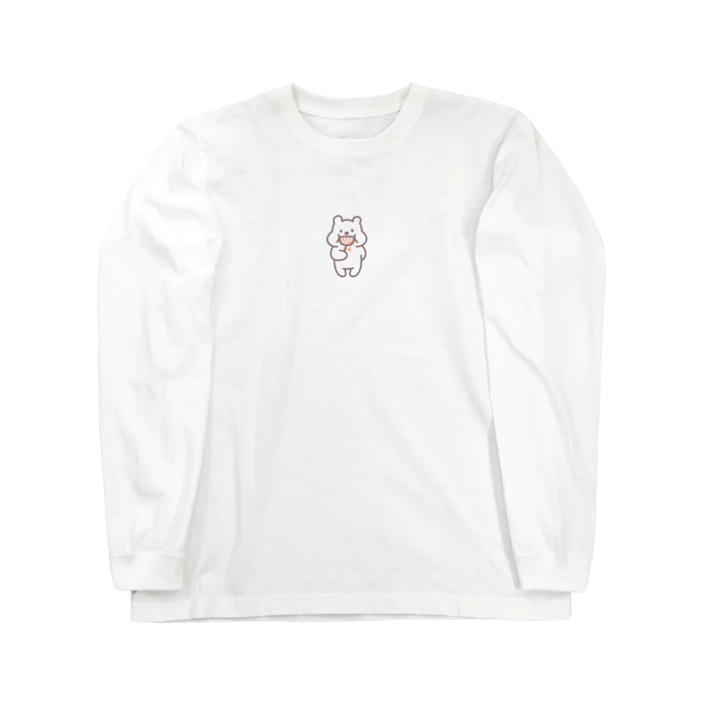 はるきちのLITTLE WHITE BEARS(もぐもぐ） ロングスリーブTシャツ