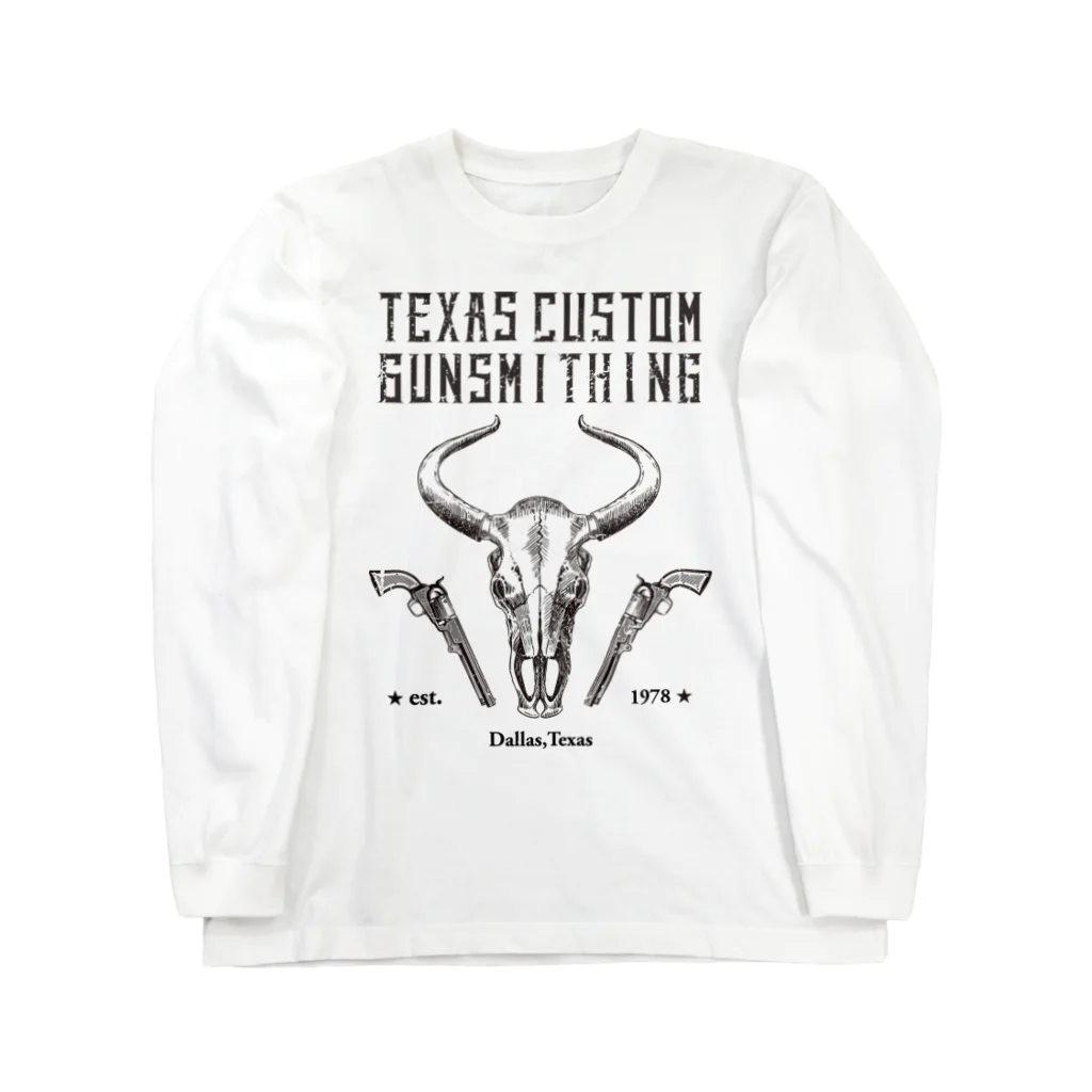 TEXAS CUSTOM GUNSMITHINGのTEXAS CUSTOM GUNSMITHING BULL SKULL_No.2 롱 슬리브 티셔츠