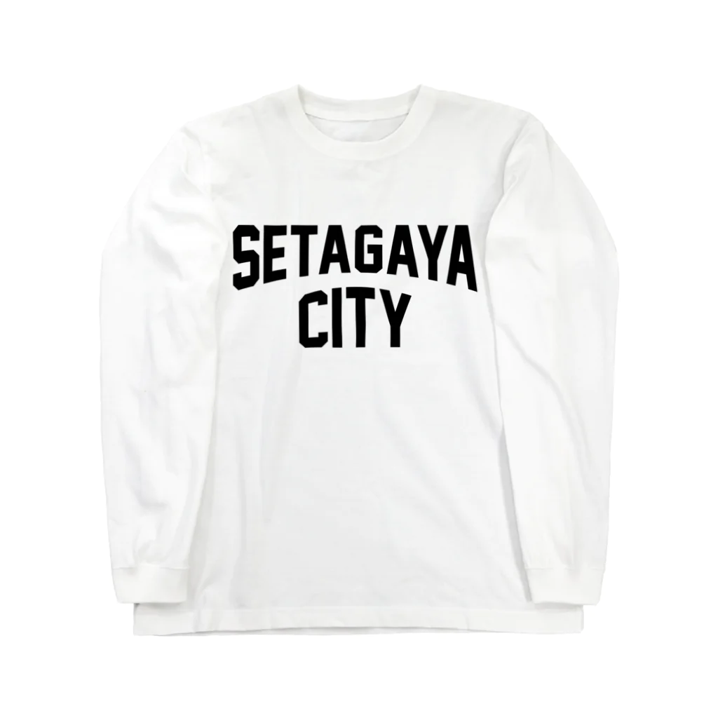 JIMOTOE Wear Local Japanの世田谷区 SETAGAYA CITY ロゴブラック ロングスリーブTシャツ