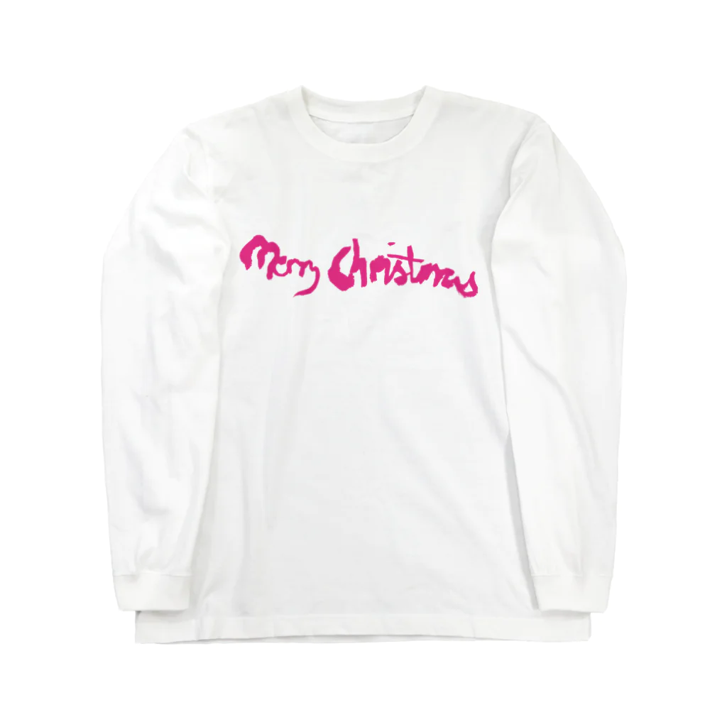 Merry Christmas ShopのFont Logo-Meredith Pink Long Sleeve T-Shirt