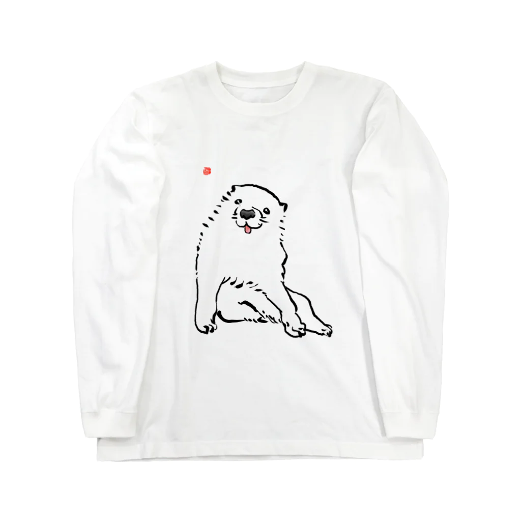 ふくふく商店の長沢芦雪「あの犬」芦雪の落款入り ロングスリーブTシャツ