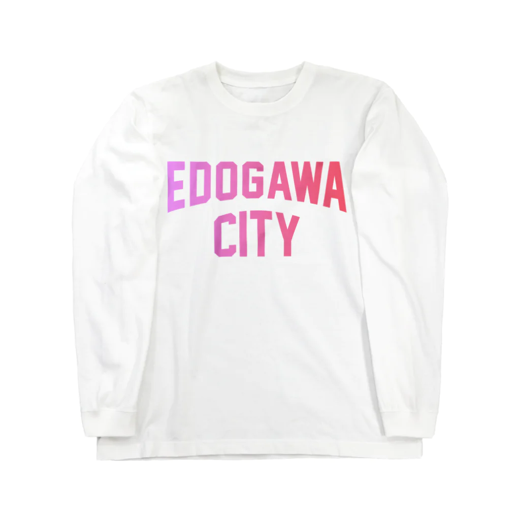 JIMOTOE Wear Local Japanの江戸川区 EDOGAWA CITY ロゴピンク ロングスリーブTシャツ