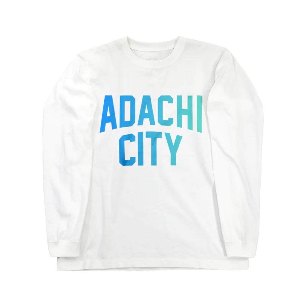 JIMOTOE Wear Local Japanの足立区 ADACHI CITY ロゴブルー ロングスリーブTシャツ