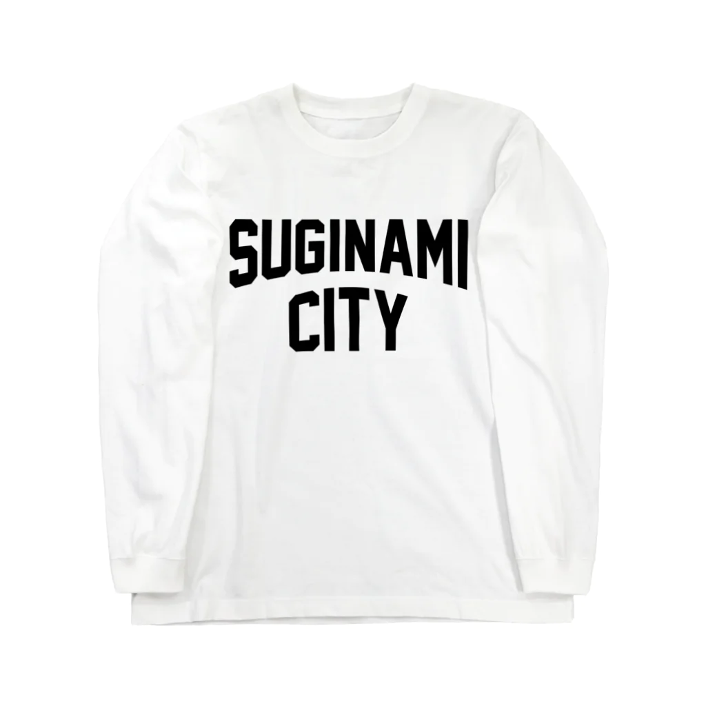 JIMOTO Wear Local Japanの杉並区 SUGINAMI CITY ロゴブラック ロングスリーブTシャツ