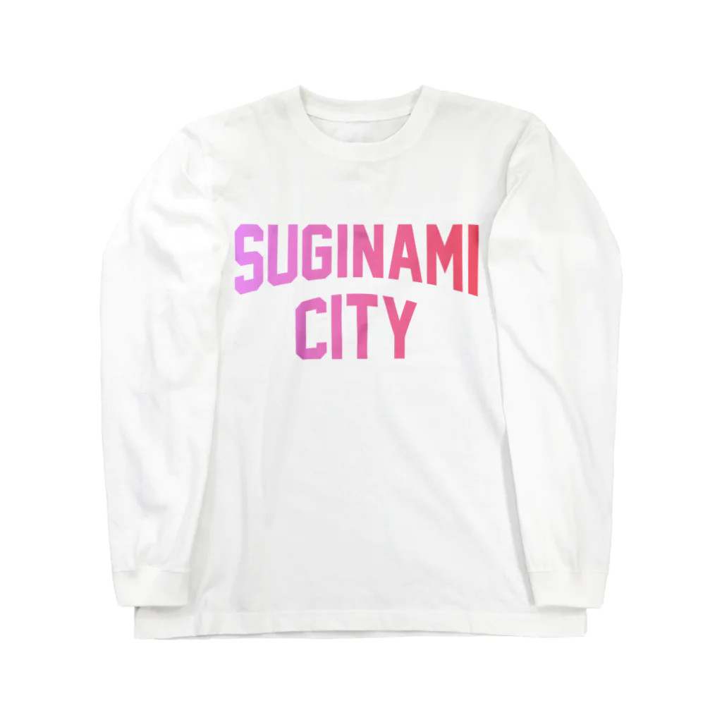 JIMOTO Wear Local Japanの杉並区 SUGINAMI CITY ロゴピンク ロングスリーブTシャツ