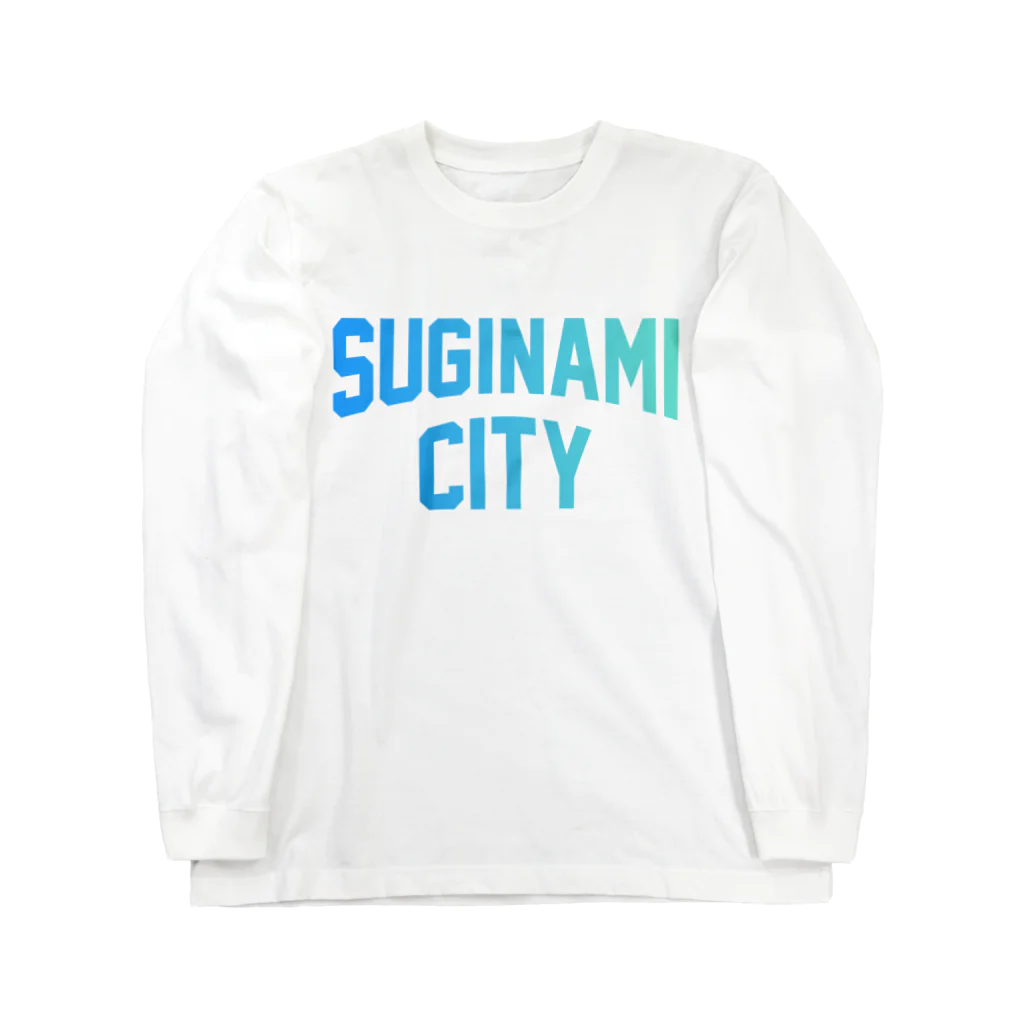 JIMOTO Wear Local Japanの杉並区 SUGINAMI CITY ロゴブルー Long Sleeve T-Shirt