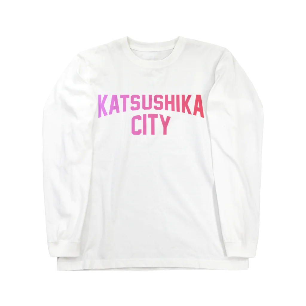 JIMOTO Wear Local Japanの葛飾区 KATSUSHIKA CITY ロゴピンク ロングスリーブTシャツ