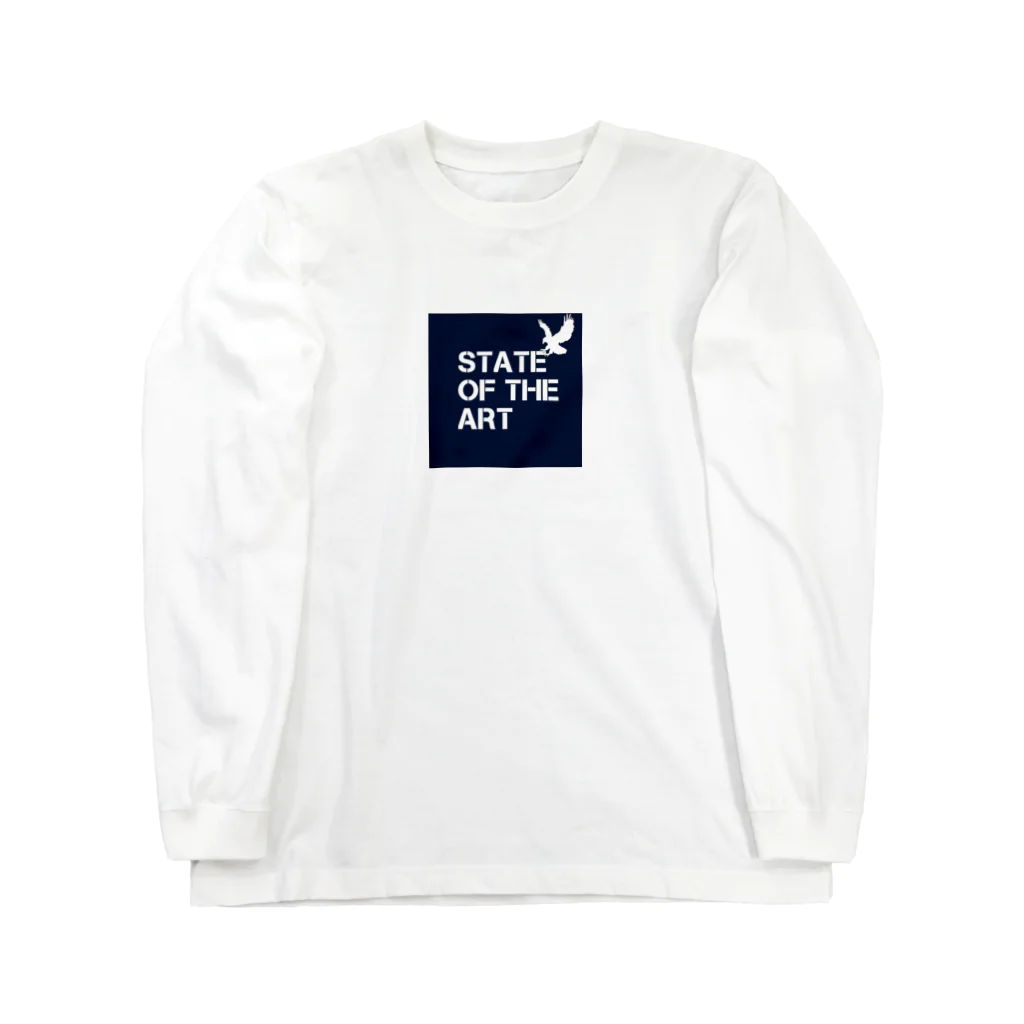 タダユキ😎stand.fm専務のState-of-the-art/ネイビー×ホワイト ロングスリーブTシャツ