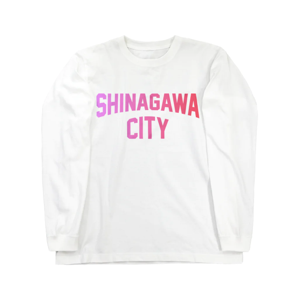 JIMOTO Wear Local Japanの品川区 SHINAGAWA CITY ロゴピンク ロングスリーブTシャツ