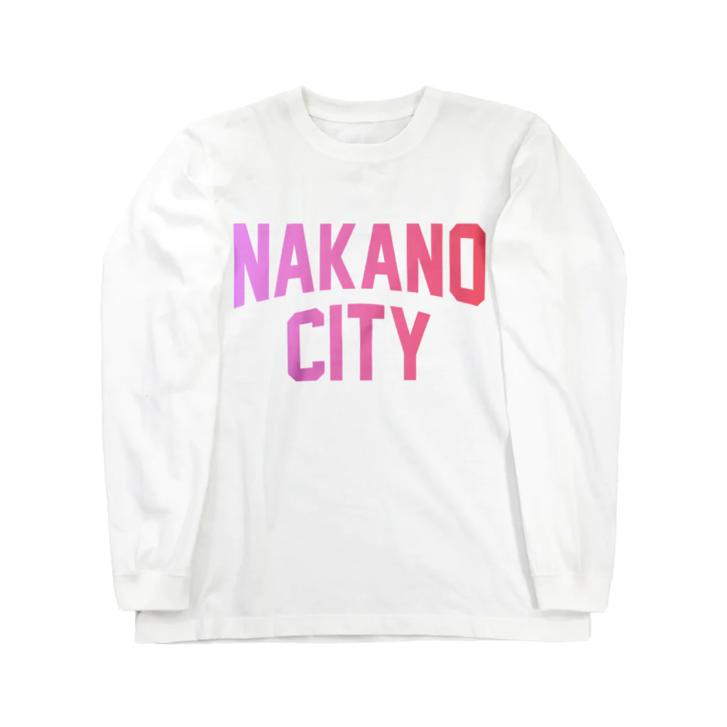 JIMOTOE Wear Local Japanの中野区 NAKANO CITY ロゴピンク ロングスリーブTシャツ