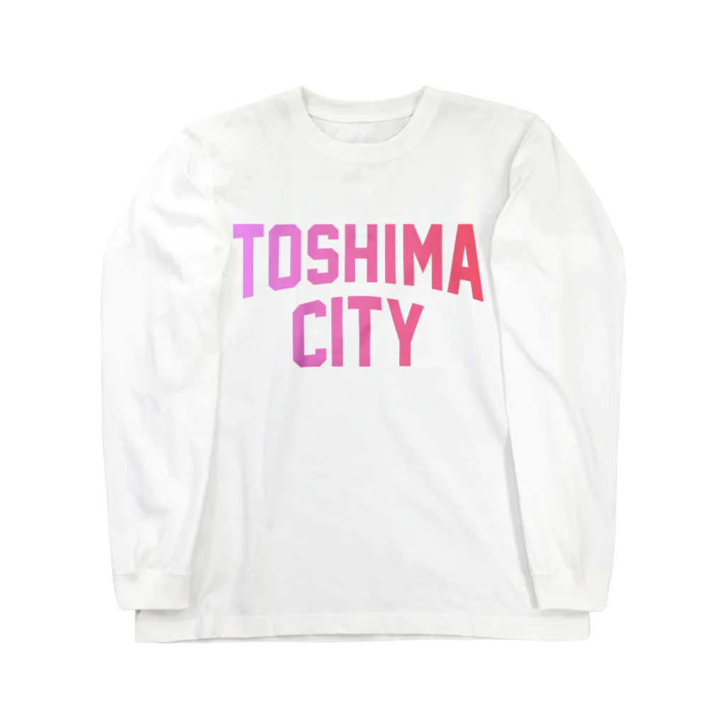 JIMOTOE Wear Local Japanの豊島区 TOSHIMA CITY ロゴピンク ロングスリーブTシャツ