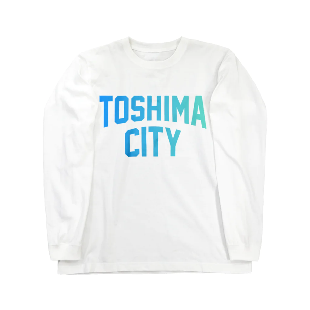 JIMOTOE Wear Local Japanの豊島区 TOSHIMA CITY ロゴブルー ロングスリーブTシャツ