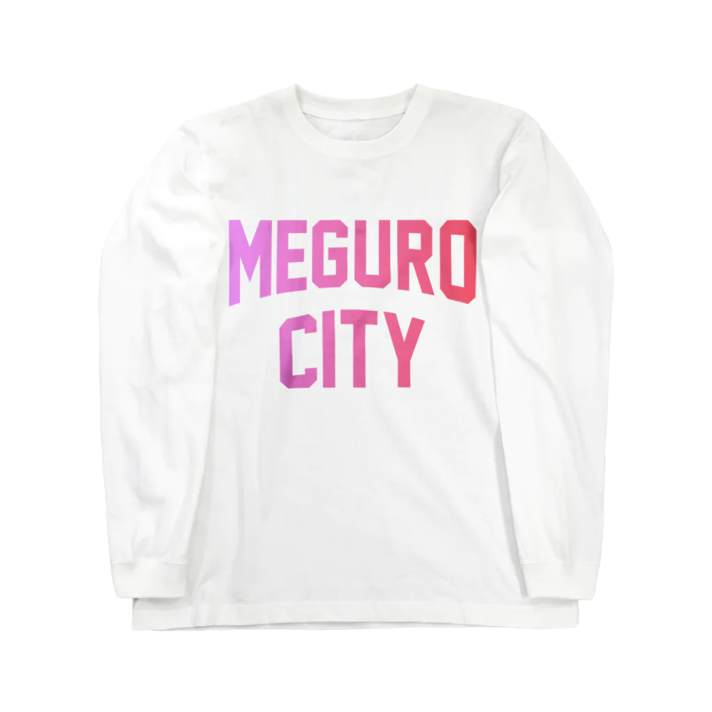 JIMOTOE Wear Local Japanの目黒区 MEGURO CITY ロゴピンク ロングスリーブTシャツ