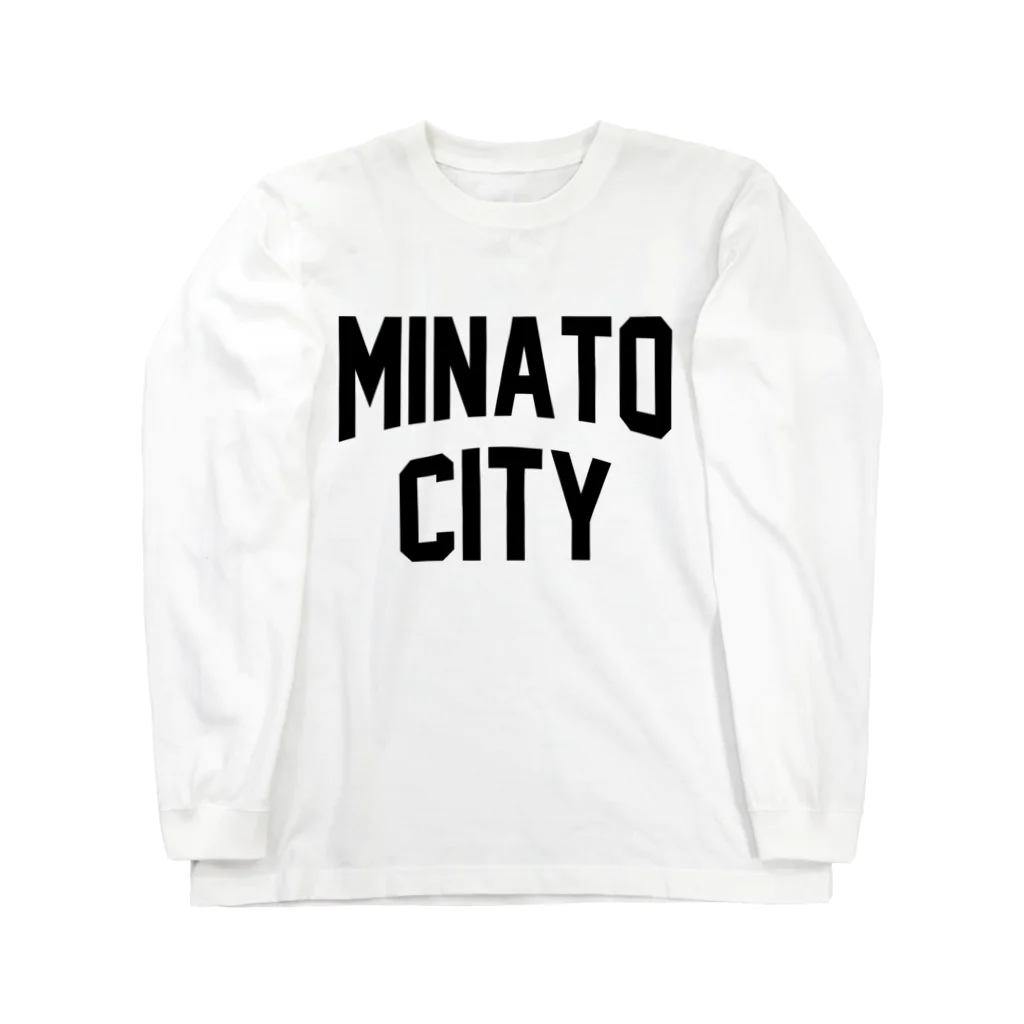 JIMOTO Wear Local Japanの港区 MINATO CITY ロゴブラック ロングスリーブTシャツ