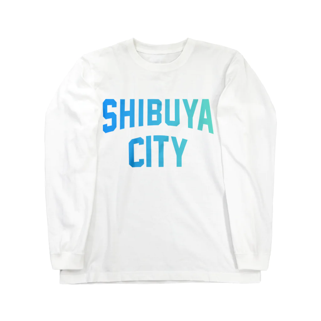 JIMOTO Wear Local Japanの渋谷区 SHIBUYA WARD ロゴブルー ロングスリーブTシャツ
