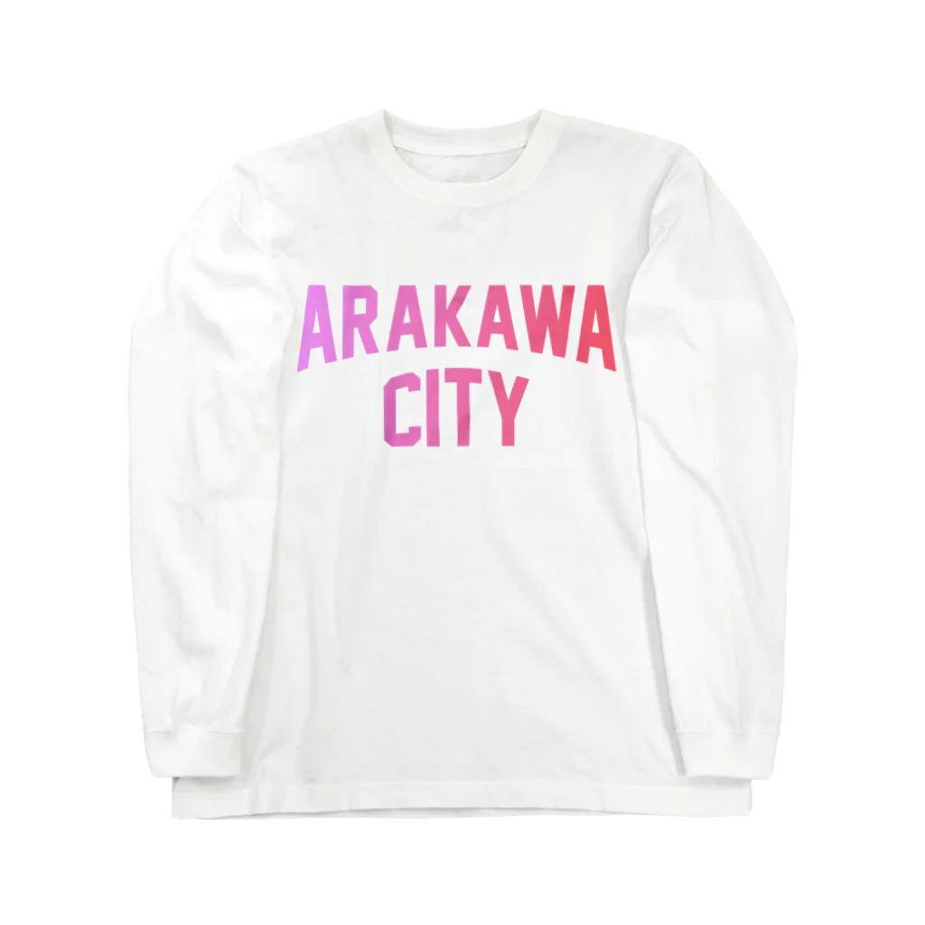 JIMOTO Wear Local Japanの荒川区 ARAKAWA WARD ロゴピンク ロングスリーブTシャツ