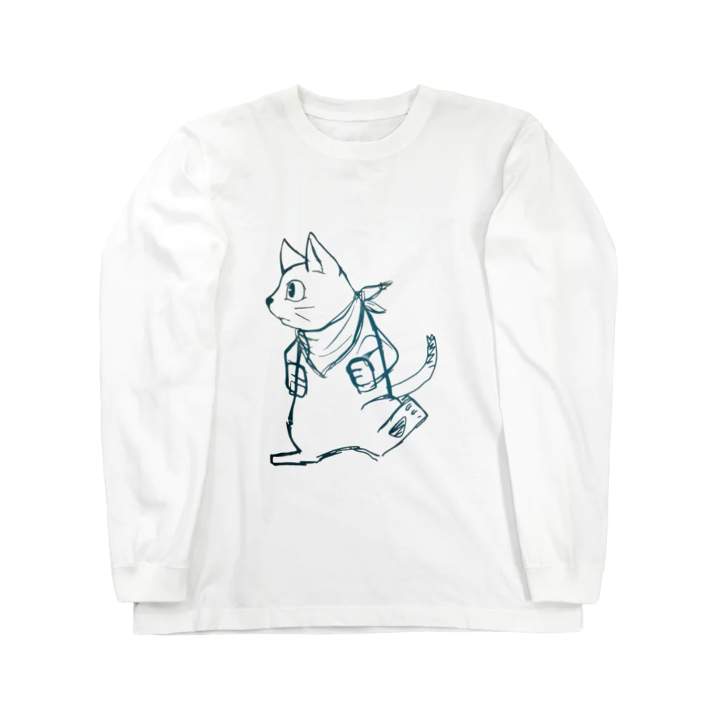 return_to_serenityの旅猫くん ラフ画01. ロングスリーブTシャツ