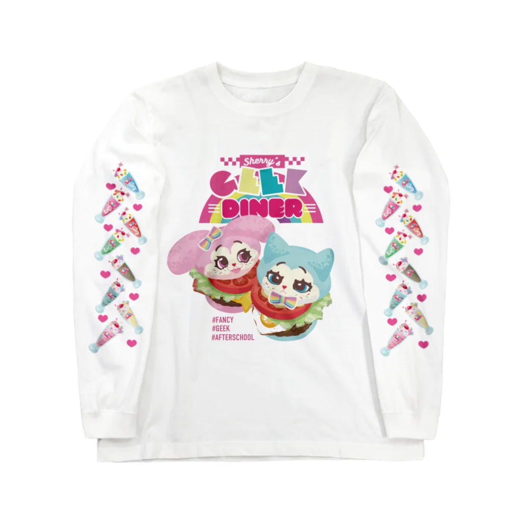 🦄🌈全身原色🌈🦄のSherry'sGEEK DINER ロングスリーブTシャツ