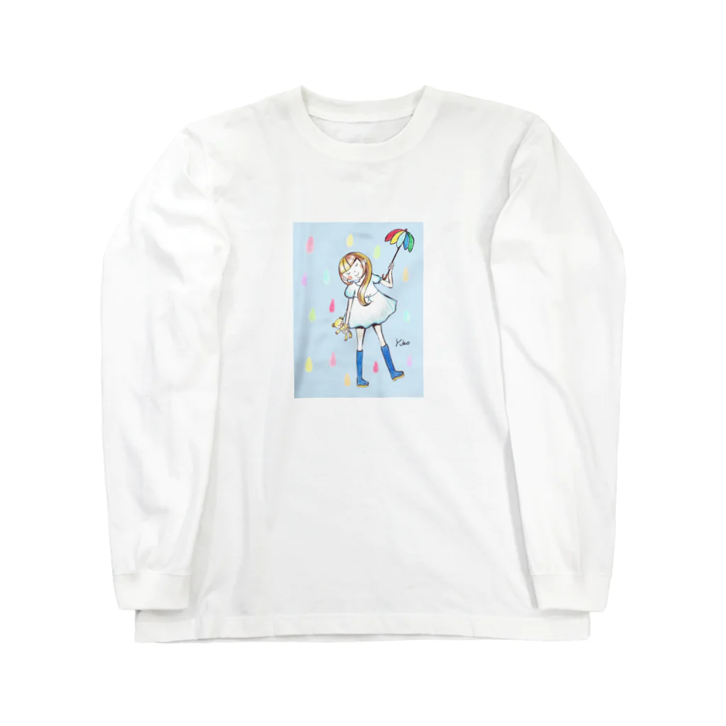YUKOのカラフルな雨 Long Sleeve T-Shirt