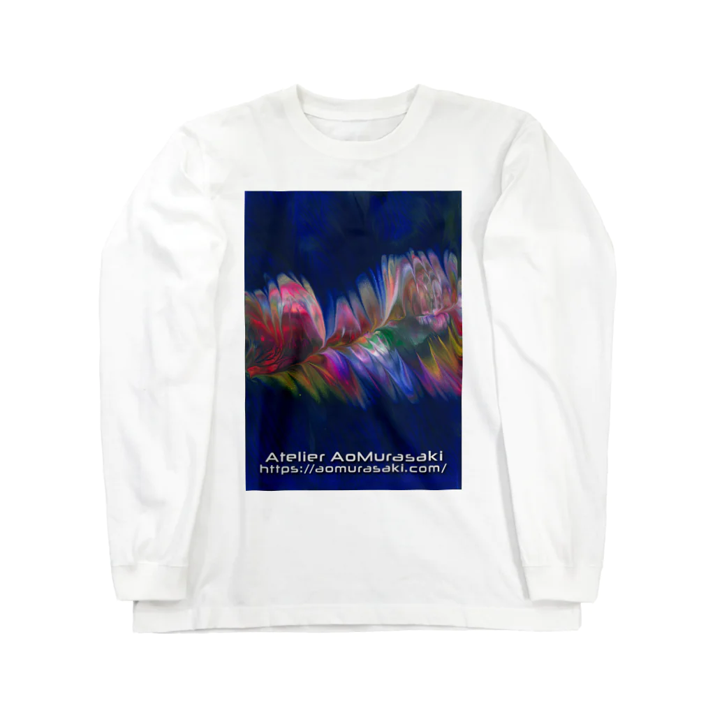 アオムラサキの色彩の羽根　004a Long Sleeve T-Shirt