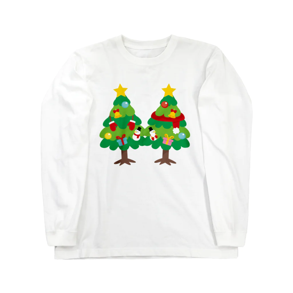 イラスト MONYAAT の林さんのクリスマスA クリスマスツリー Long Sleeve T-Shirt