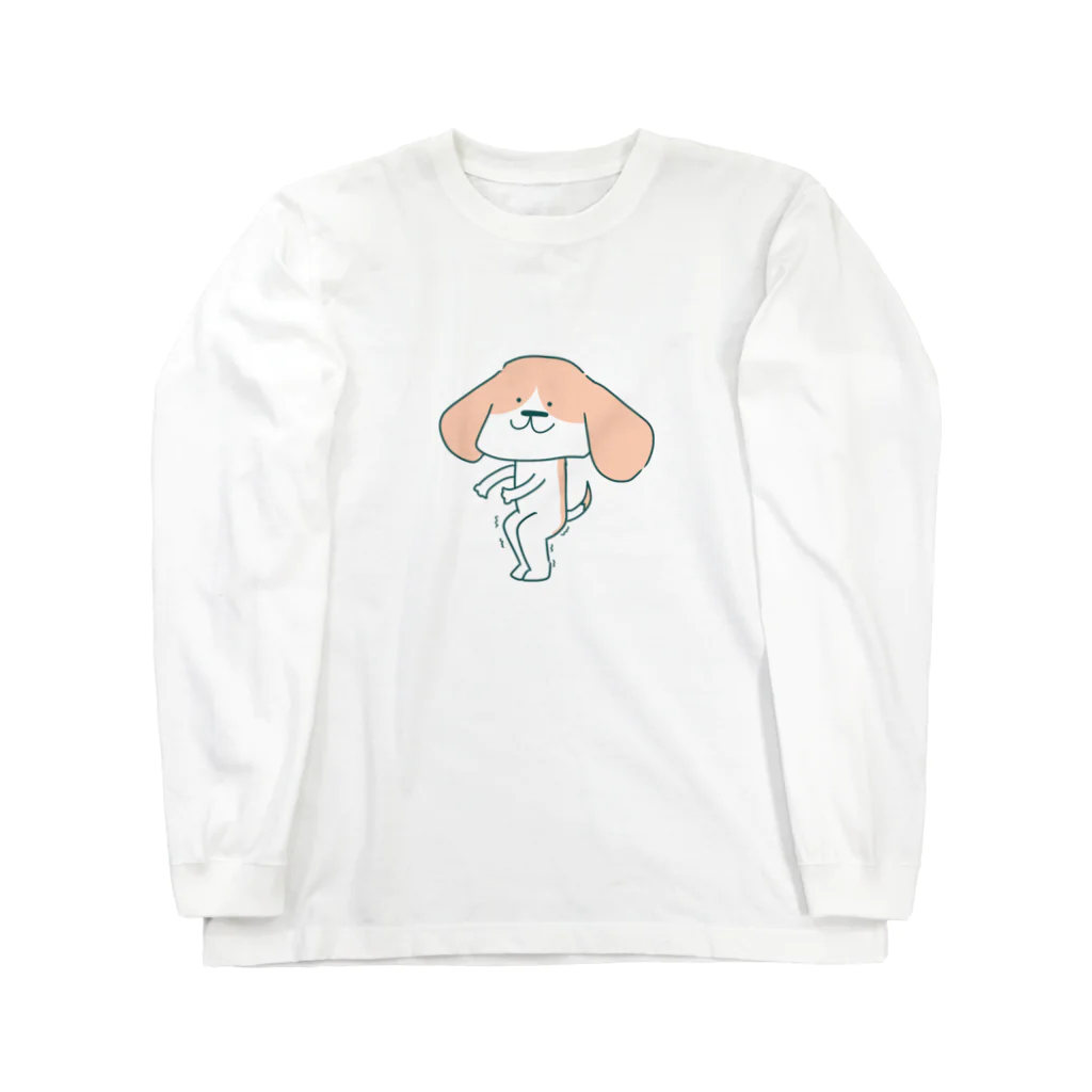 ななもちゃんの筋トレわんこ　あげパン君 ロングスリーブTシャツ