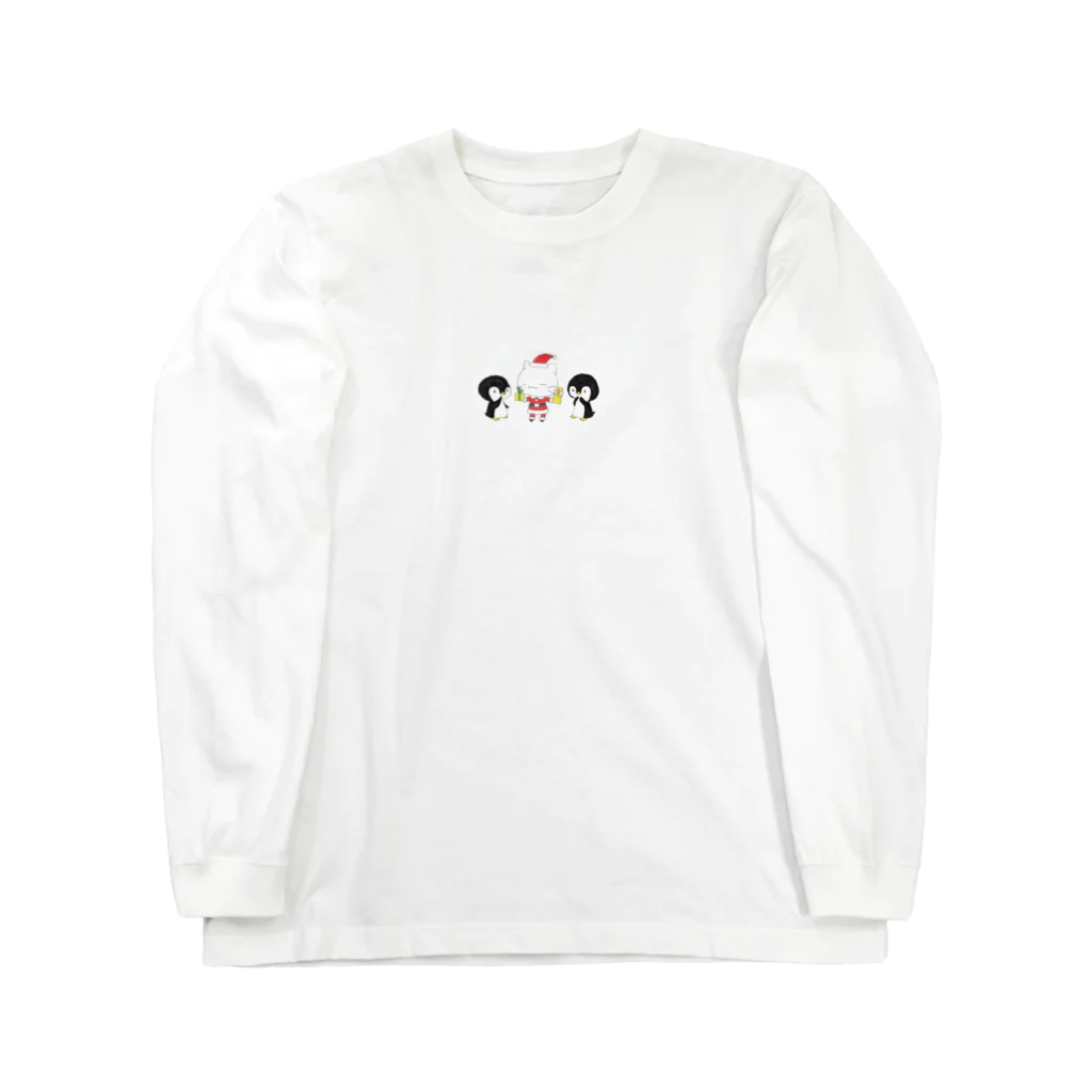 とらねこカフェのサンタとペンギン Long Sleeve T-Shirt