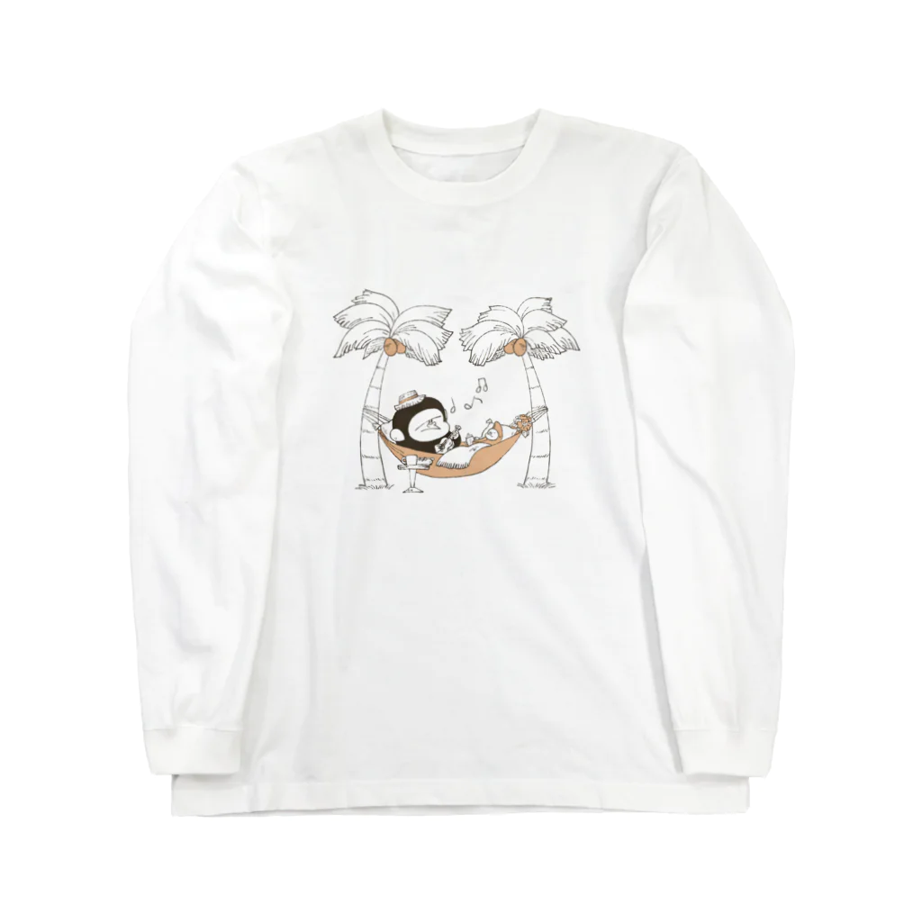 MINI BANANA ゴリラの親子のMINI BANANA ハワイアン Long Sleeve T-Shirt