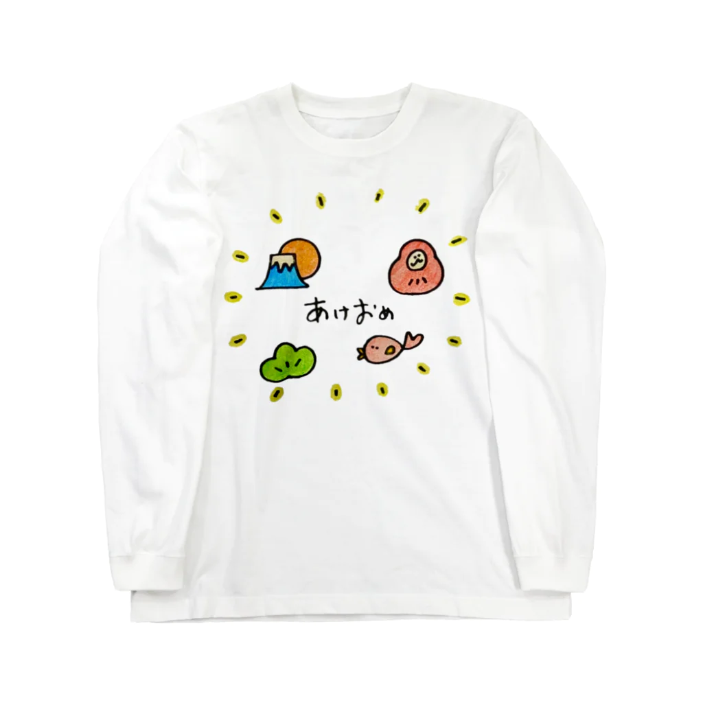 白坊ちゃんの縁起いいね ロングスリーブTシャツ