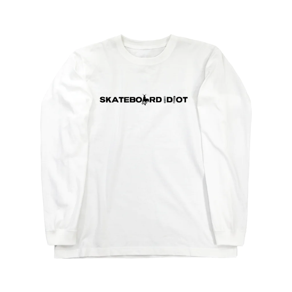 Sk8ersLoungeのSkateboard Idiot logo ロングスリーブTシャツ