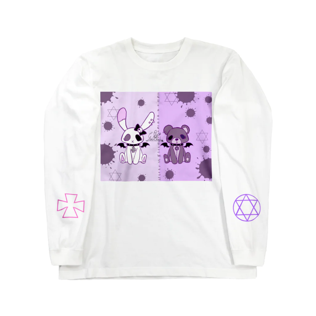 ャミ×ゥサギのャミ×ゥサギ🐇ャミ×ベァ🧸 ロングスリーブTシャツ