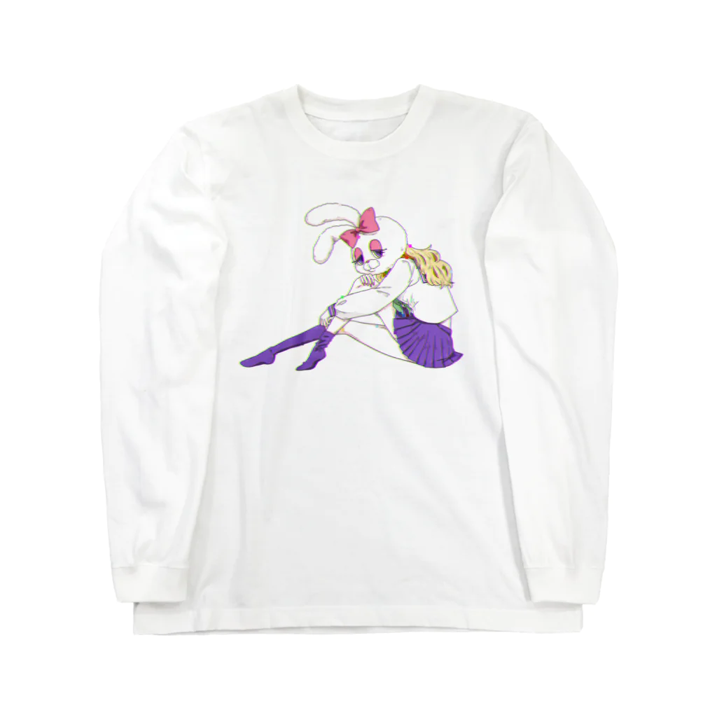 ムッチッパのうさぎ頭セーラー少女 Long Sleeve T-Shirt