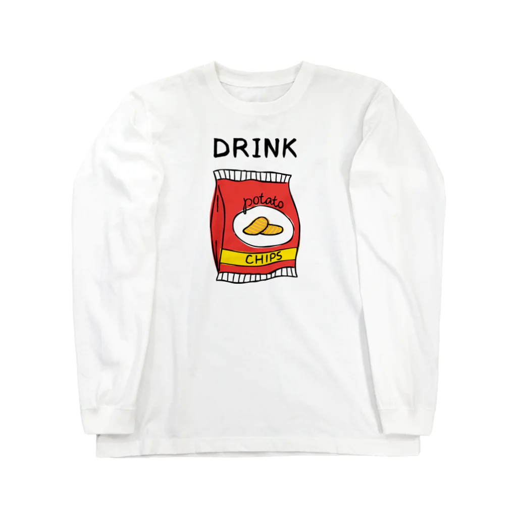 gemgemshopのポテチは飲み物 ロングスリーブTシャツ