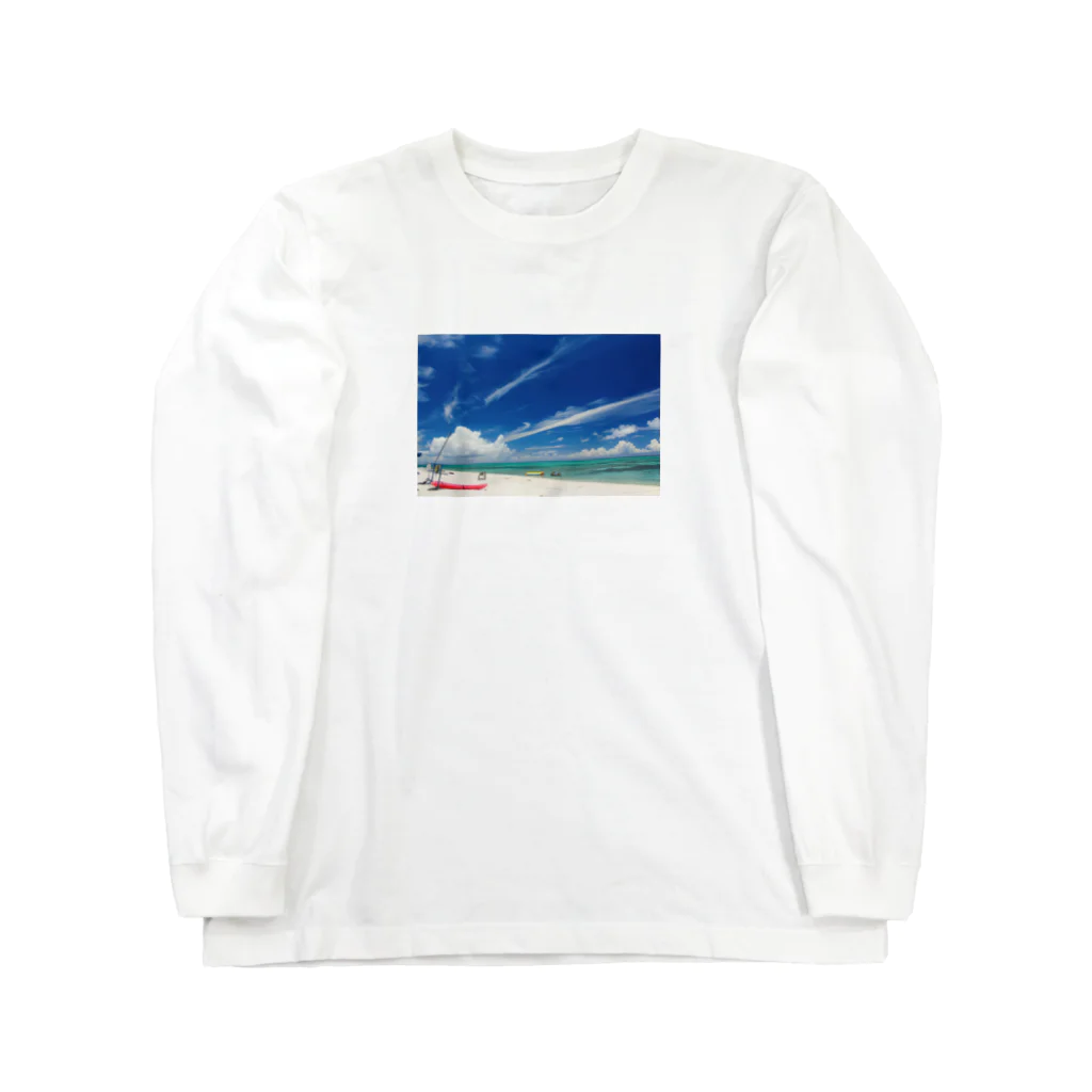 SAKURA スタイルの白い砂浜とビーチ Long Sleeve T-Shirt