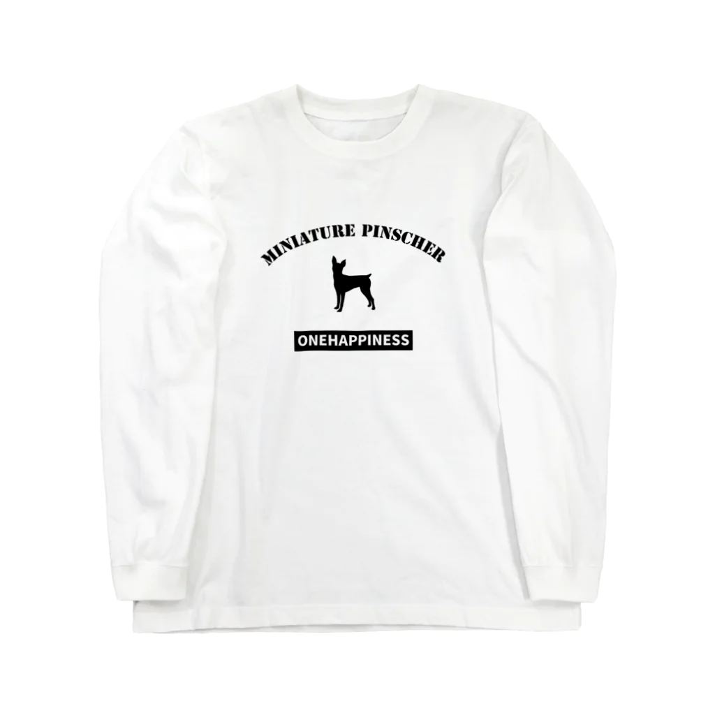 onehappinessのONEHAPPINESS　ミニチュアピンシャー Long Sleeve T-Shirt