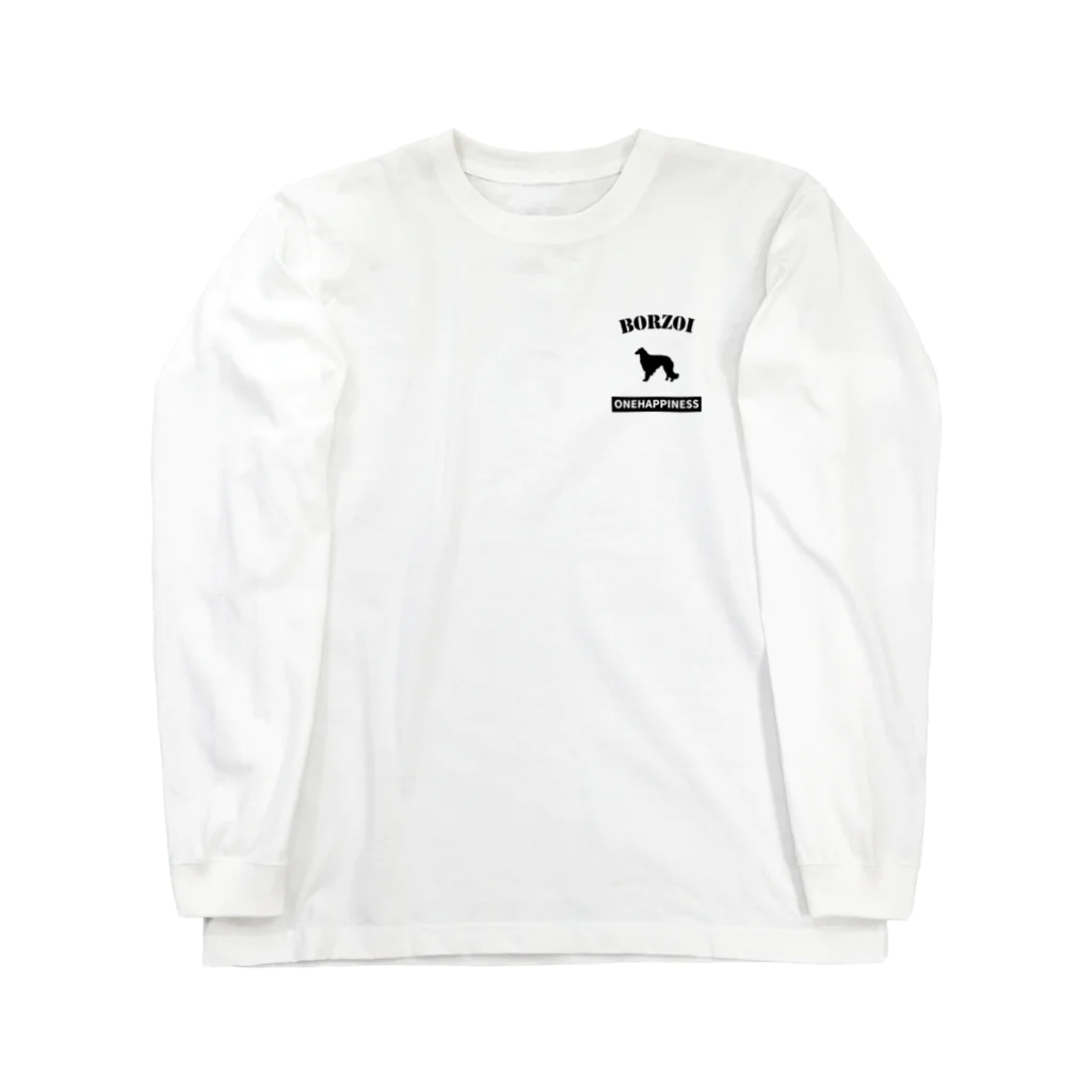 onehappinessのONEHAPPINESS　ボルゾイ Long Sleeve T-Shirt