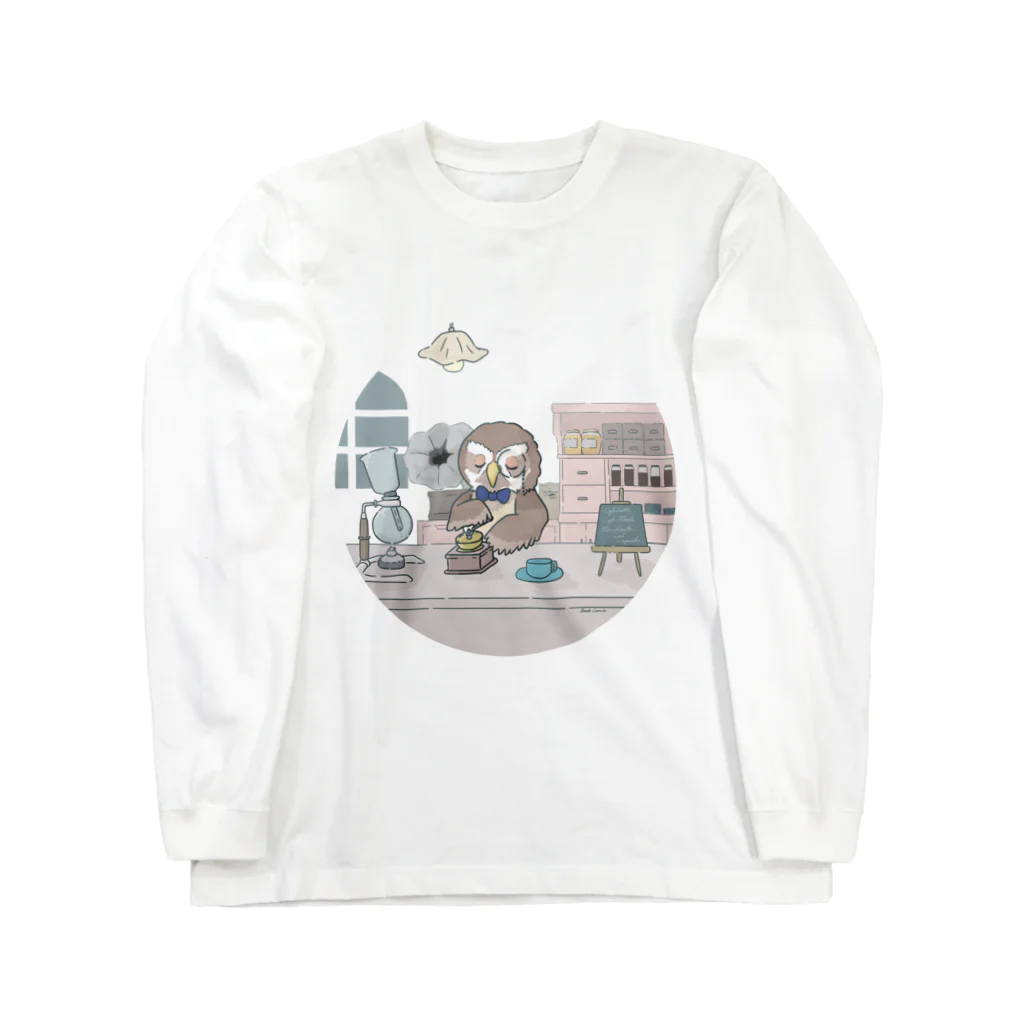 あま田こにーのふくろうさんの、ふくろうカフェ Long Sleeve T-Shirt