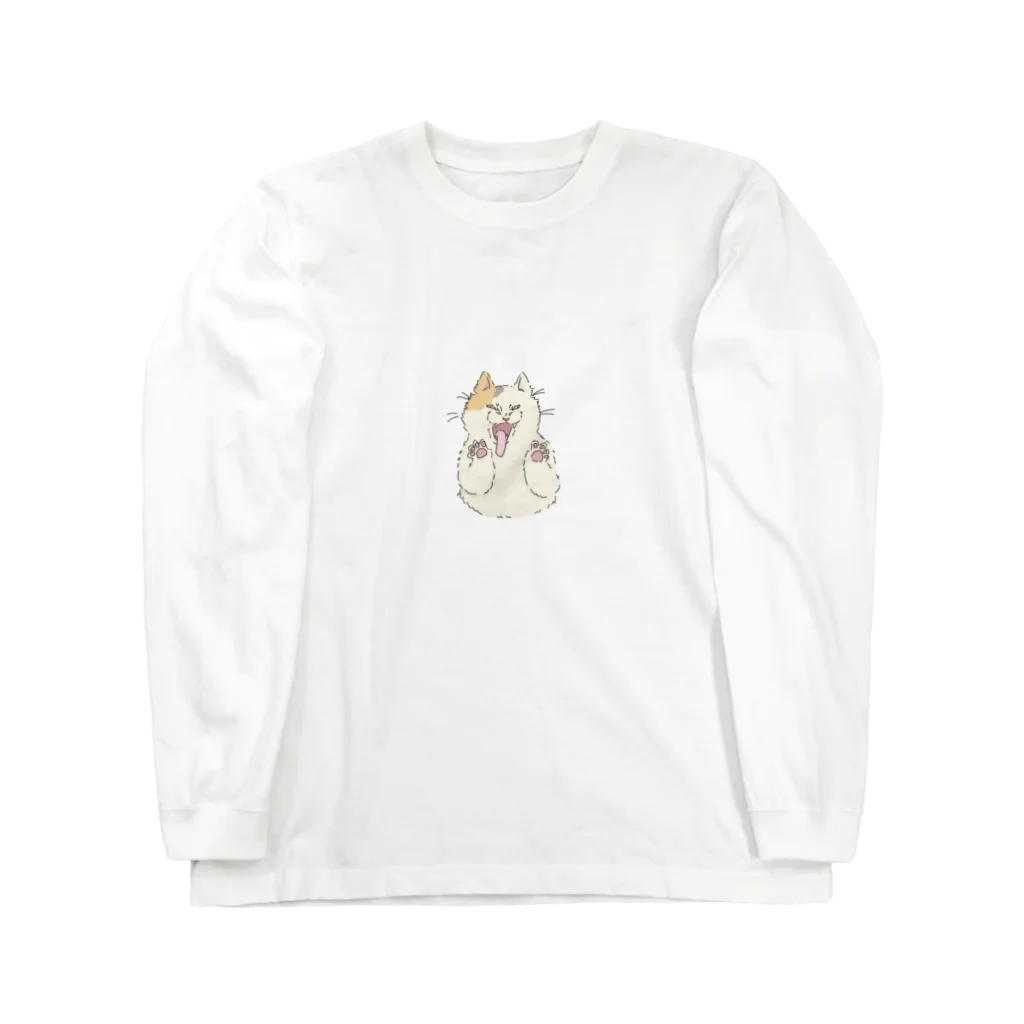 みzooの変顔のねこ ロングスリーブTシャツ