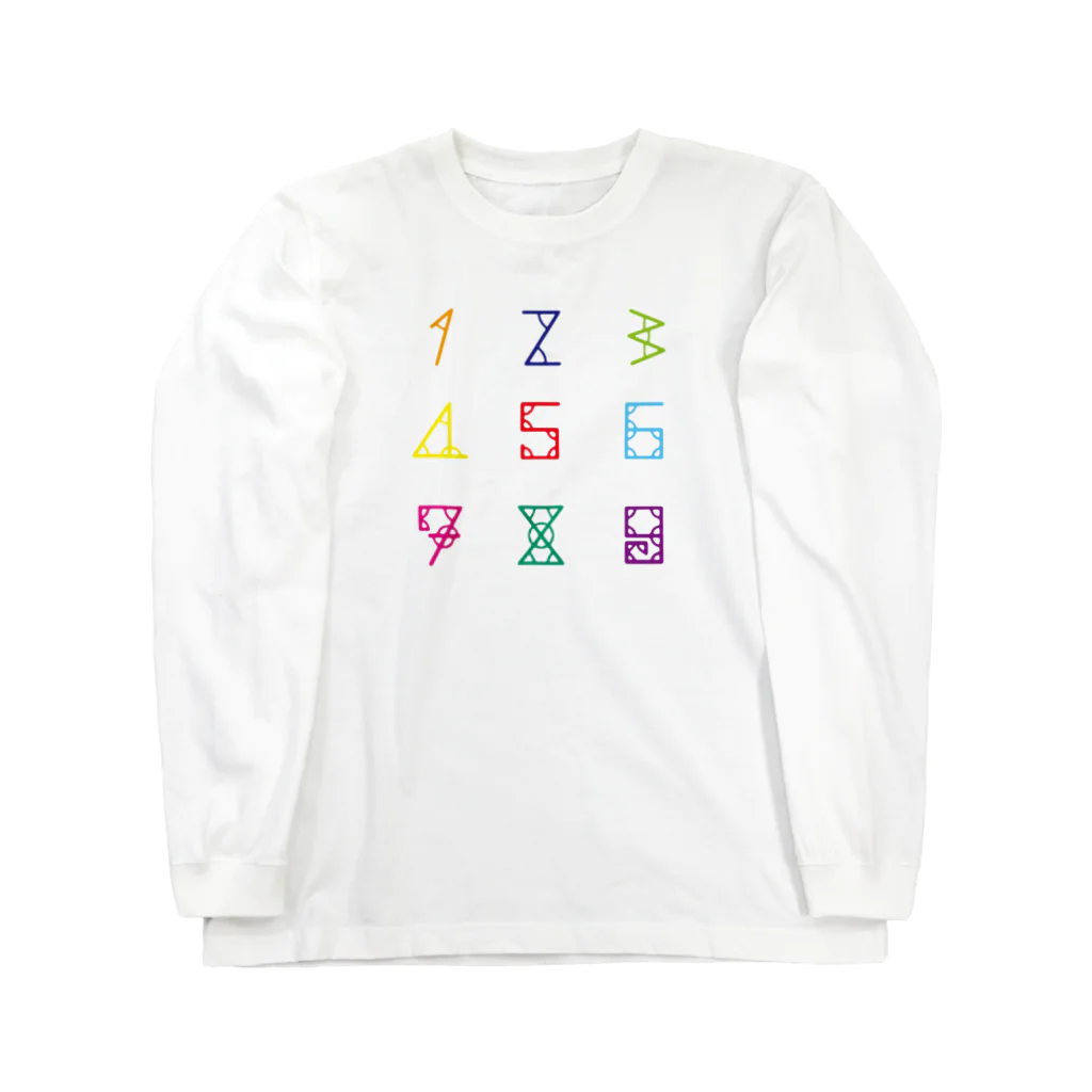 A2C COLLECTIONの数字の起源カラフル ロングスリーブTシャツ