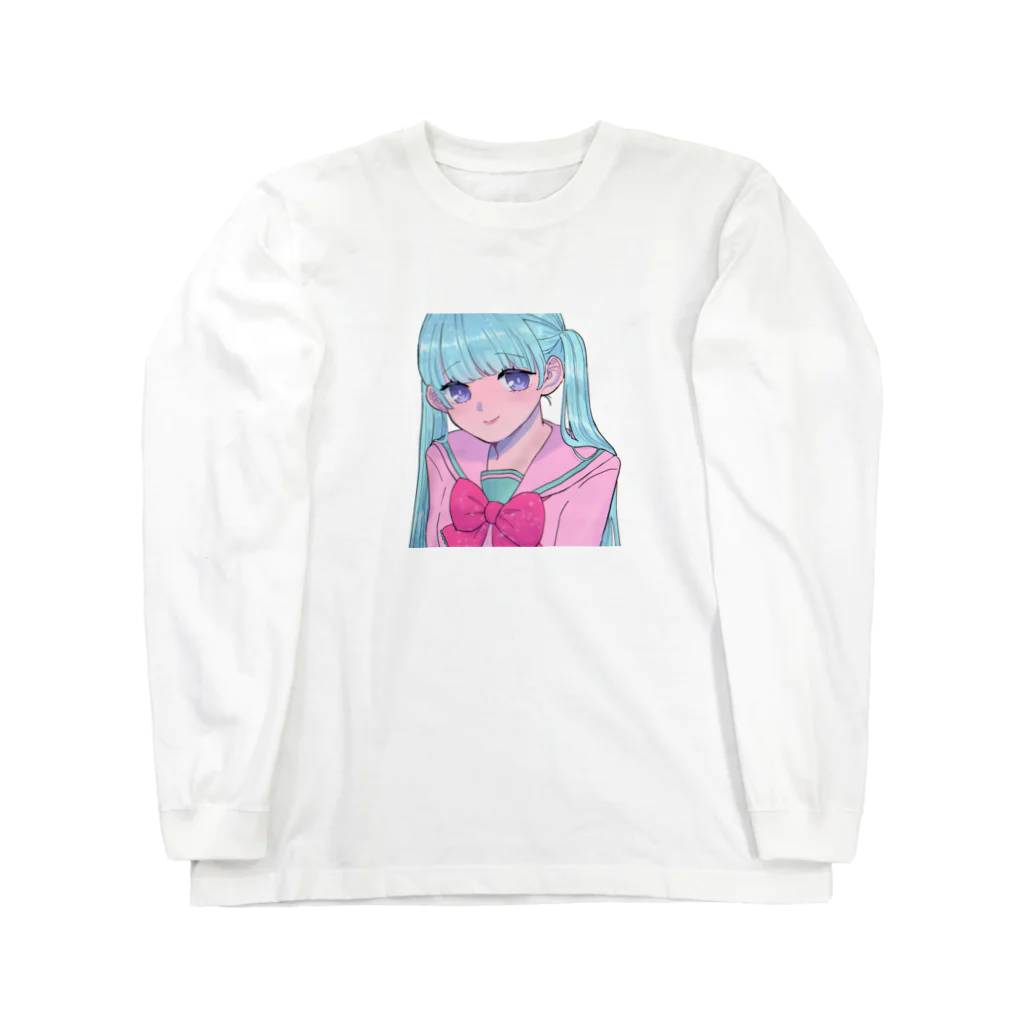 レモネード2世の青髪セーラー少女 ロングスリーブTシャツ