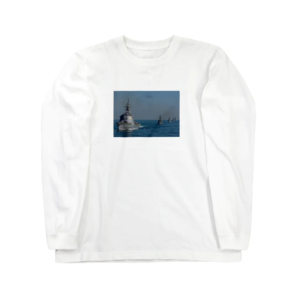 SAKURA スタイルのイージス艦と護衛艦 ロングスリーブTシャツ