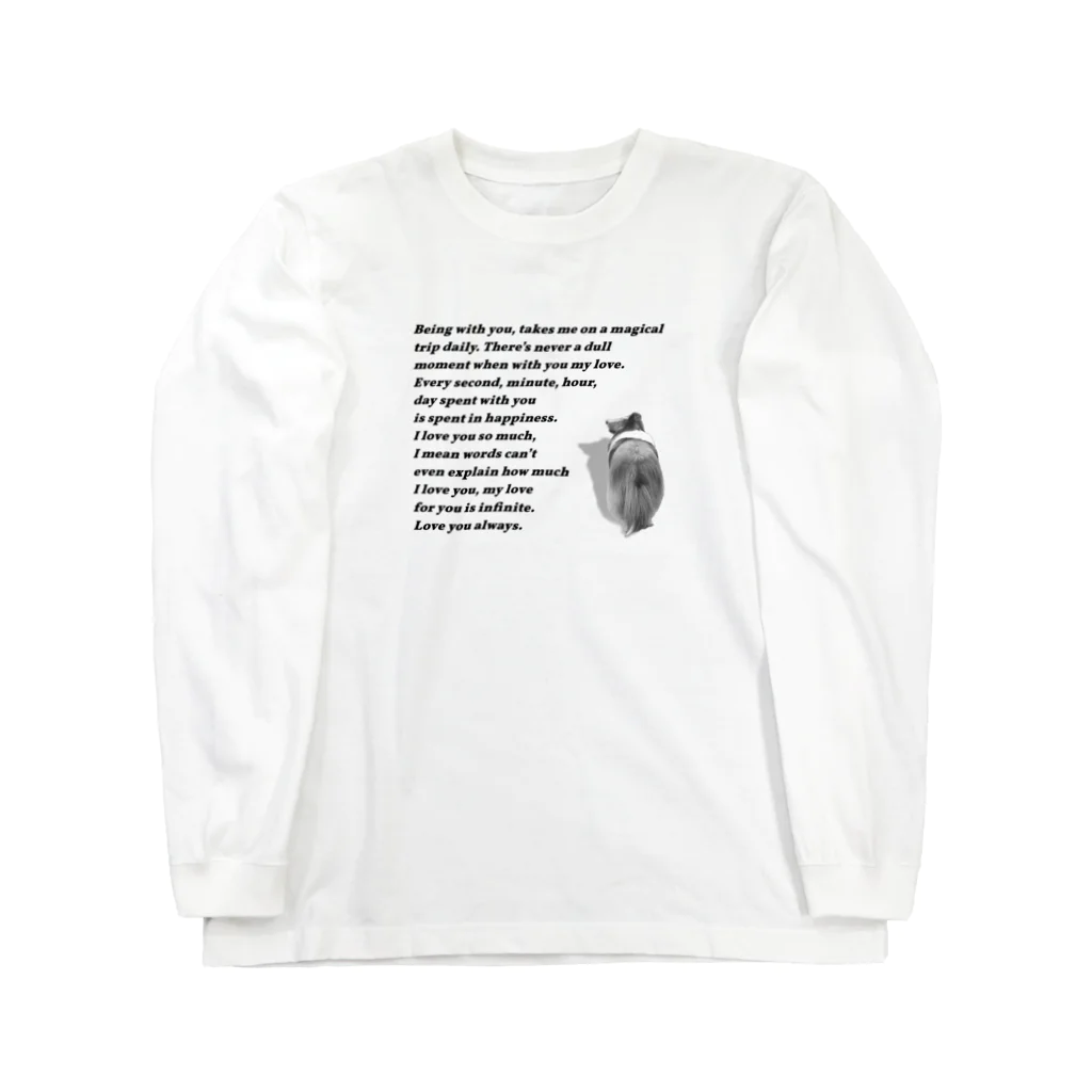 onehappinessのシェルティ　後ろ姿 Long Sleeve T-Shirt