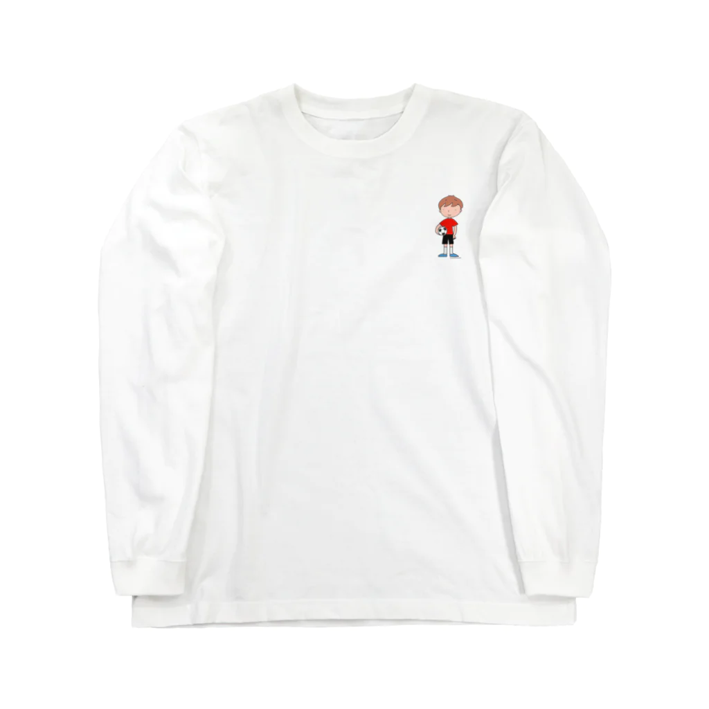 cumincuminのサッカーボールと少年(カラー)枠無 Long Sleeve T-Shirt