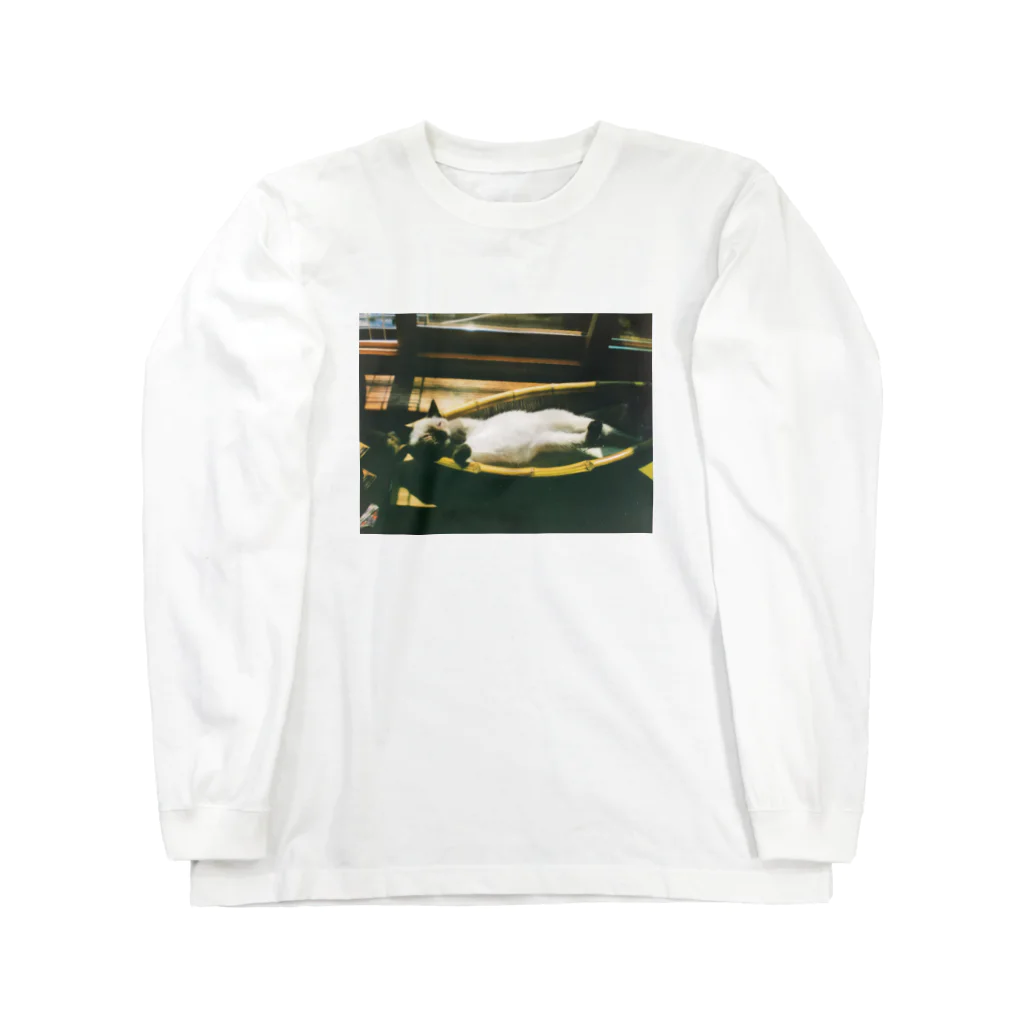 RisuPonのショップの伸びネコ Long Sleeve T-Shirt