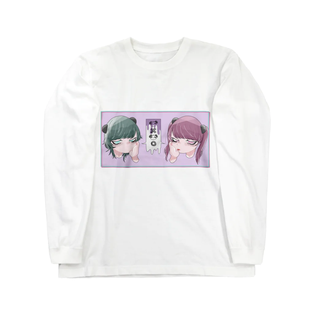 すがわらのパンダの双子 ロングスリーブTシャツ