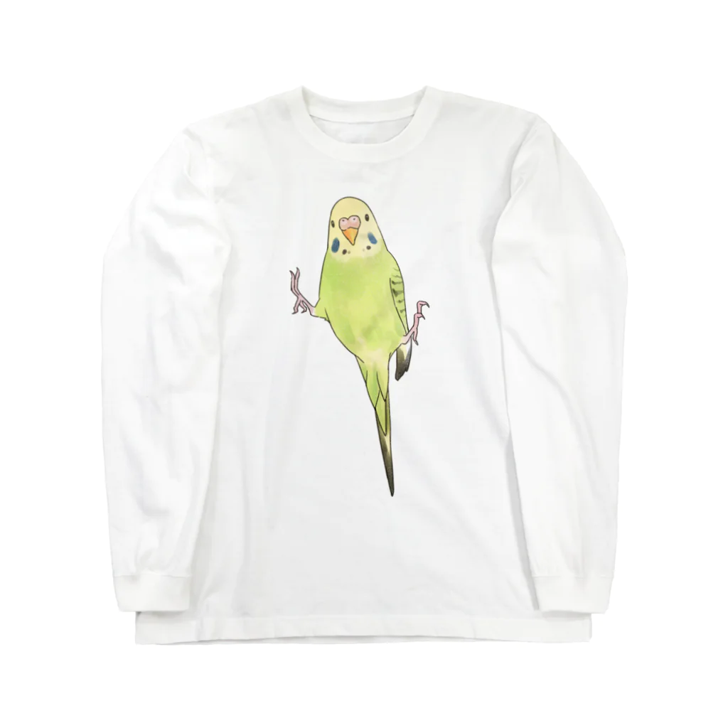 まめるりはことりのピタッとセキセイインコちゃん【まめるりはことり】 Long Sleeve T-Shirt