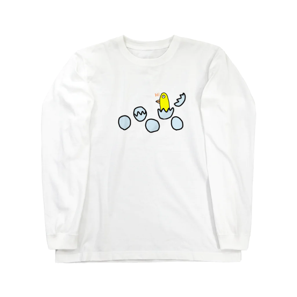 画伯ショップの鳥の誕生 Long Sleeve T-Shirt