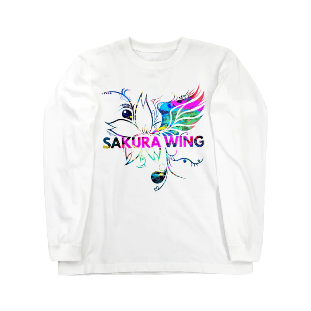 SAKURA WING LLC.のSAKURA WINGロゴ カラフル ロングスリーブTシャツ