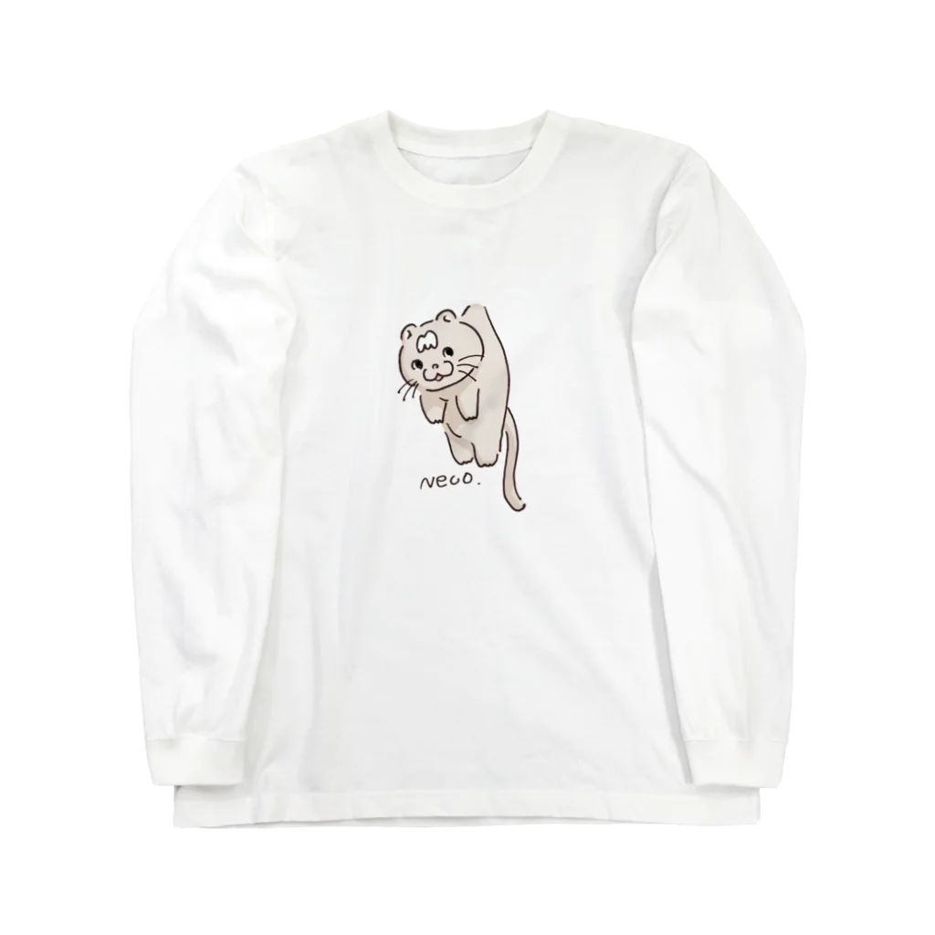 小鹿屋のつられ猫トム ロングスリーブTシャツ